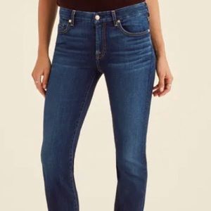 7 for all mankind straight leg dark wash jeans